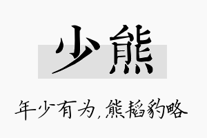 少熊名字的寓意及含义