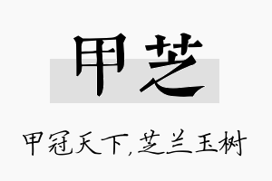 甲芝名字的寓意及含义