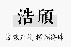 浩颀名字的寓意及含义