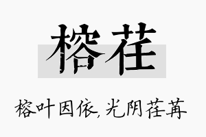 榕荏名字的寓意及含义