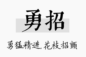 勇招名字的寓意及含义