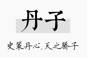 丹子名字的寓意及含义