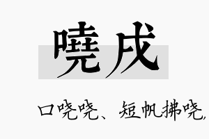 哓戌名字的寓意及含义