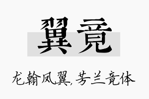 翼竟名字的寓意及含义