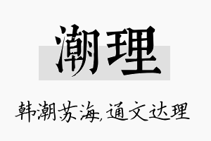 潮理名字的寓意及含义