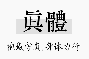 真体名字的寓意及含义