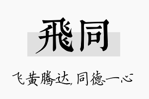 飞同名字的寓意及含义