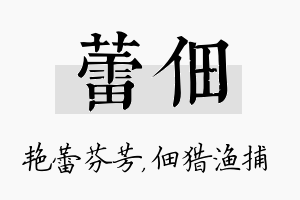 蕾佃名字的寓意及含义