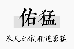 佑猛名字的寓意及含义