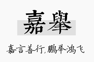 嘉举名字的寓意及含义