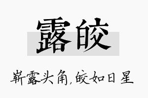 露皎名字的寓意及含义