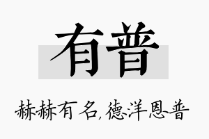 有普名字的寓意及含义