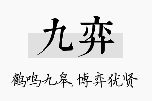 九弈名字的寓意及含义