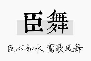 臣舞名字的寓意及含义