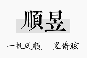 顺昱名字的寓意及含义