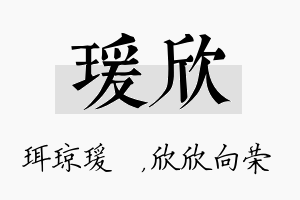 瑗欣名字的寓意及含义