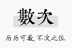 数次名字的寓意及含义