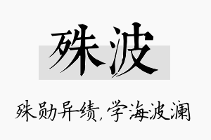 殊波名字的寓意及含义