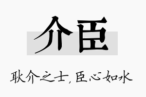 介臣名字的寓意及含义