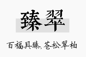 臻翠名字的寓意及含义