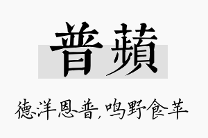 普苹名字的寓意及含义