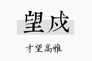 望戍名字的寓意及含义