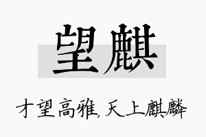 望麒名字的寓意及含义