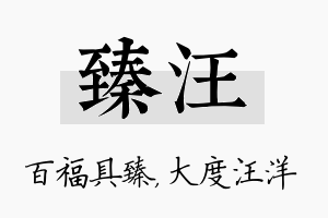 臻汪名字的寓意及含义