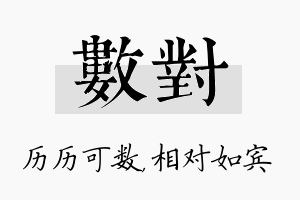 数对名字的寓意及含义