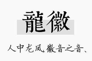 龙徽名字的寓意及含义