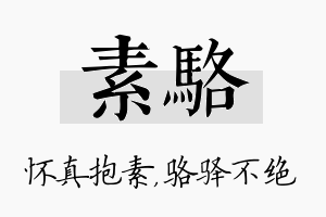 素骆名字的寓意及含义