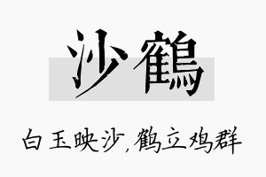 沙鹤名字的寓意及含义