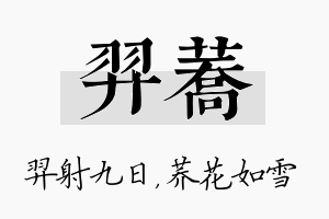 羿荞名字的寓意及含义