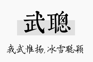 武聪名字的寓意及含义