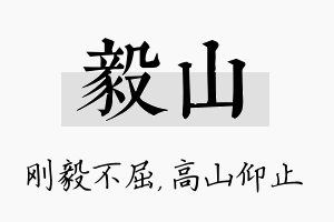 毅山名字的寓意及含义