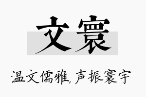 文寰名字的寓意及含义