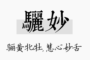 骊妙名字的寓意及含义