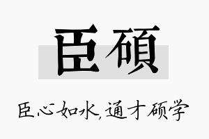 臣硕名字的寓意及含义