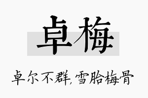 卓梅名字的寓意及含义