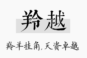 羚越名字的寓意及含义