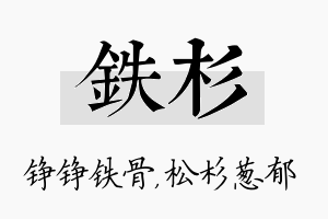 铁杉名字的寓意及含义