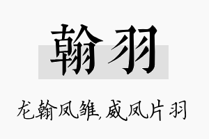 翰羽名字的寓意及含义