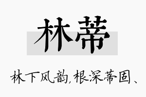 林蒂名字的寓意及含义