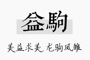 益驹名字的寓意及含义