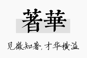 著华名字的寓意及含义