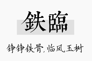 铁临名字的寓意及含义