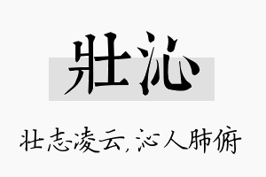 壮沁名字的寓意及含义