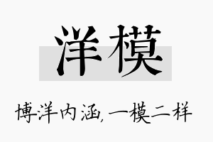 洋模名字的寓意及含义