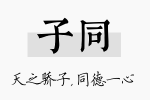 子同名字的寓意及含义