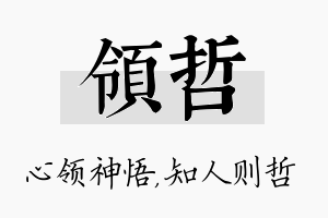 领哲名字的寓意及含义